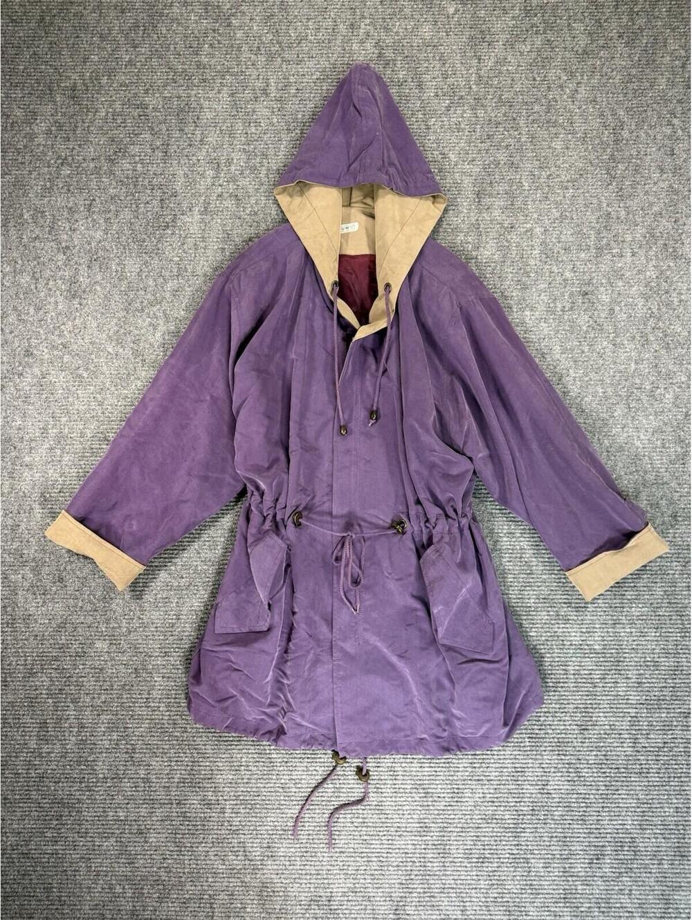 Vintage Women's Suede Leather Large Purple Suede Long Sleeve Button Up Jacket - Picture 1 of 3